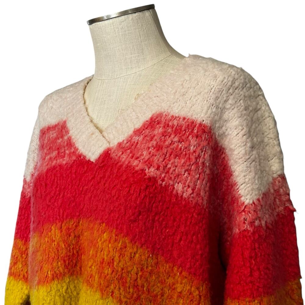 Anthropologie Simone Striped Fuzzy Knit Sweater Sz S - Picture 13 of 13